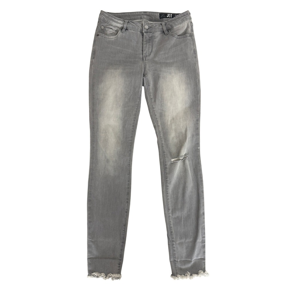 Armani Exchange Grey Distressed Skinny Jeans Women's Size 27 Ripped Raw Hem